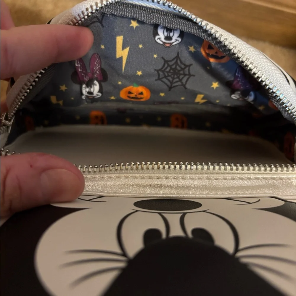 Loungefly Disney Minnie Mouse Bride Frankenstein Glow in the Dark Mini Backpack - Picture 4 of 13